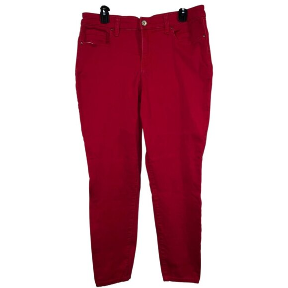 Style & Co Womens Red Denim Jeans 5-pocket- Size 12 - Picture 1 of 4